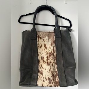 All Saints large leather tote bag
